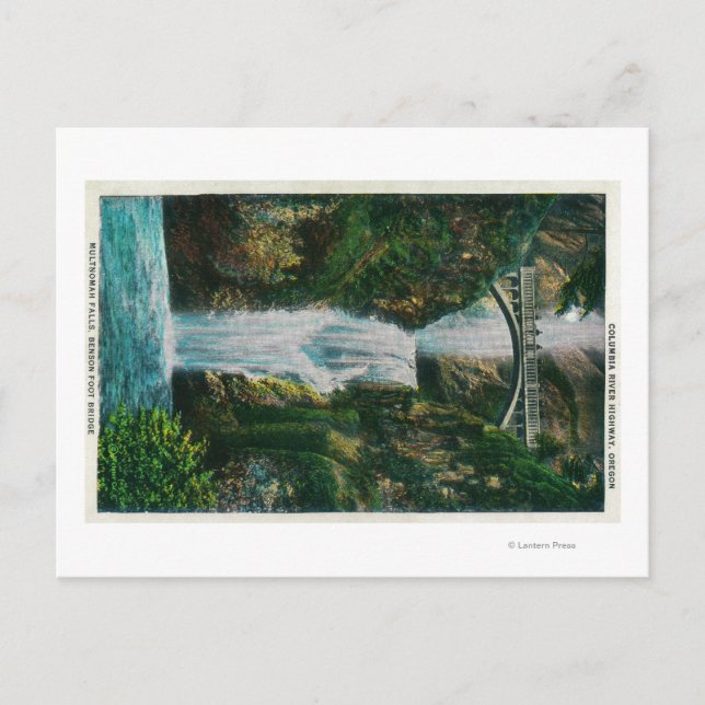 Multnomah Falls on Columbia River Postcard (Front)