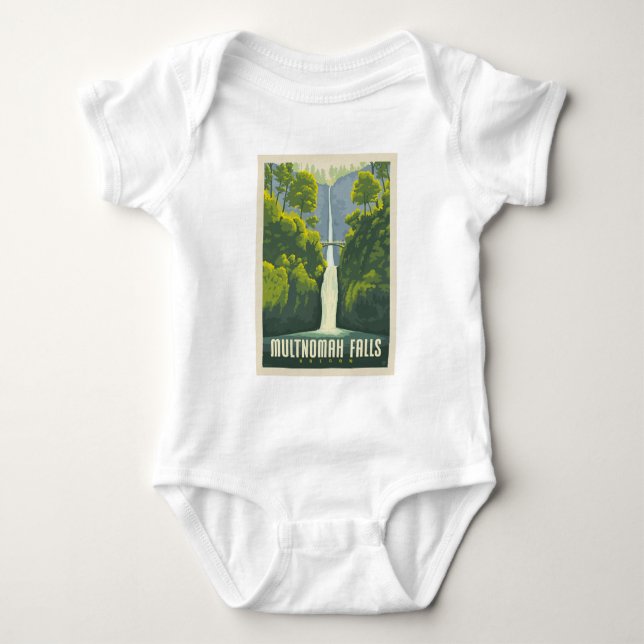 Multnomah Falls | Oregon Baby Bodysuit (Front)