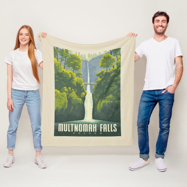 Multnomah Falls | Oregon Fleece Blanket (In Situ)