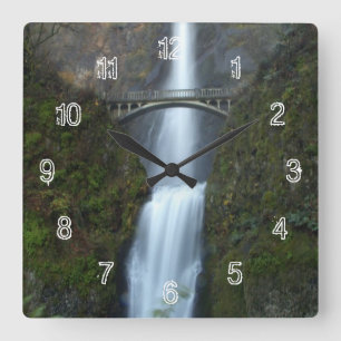 Multnomah Falls Square Wall Clock