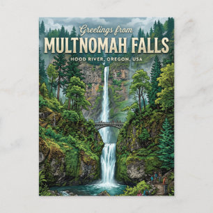 Multnomah Falls USA Postcard
