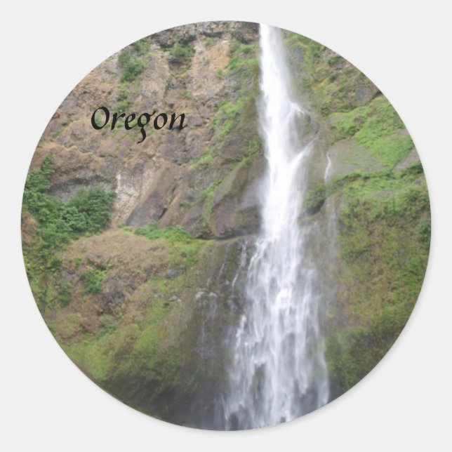 Multomah Falls Photography Classic Round Sticker (Front)