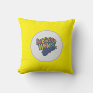 Multy colour "wealthy Whimsy"letter design Throw Pillow