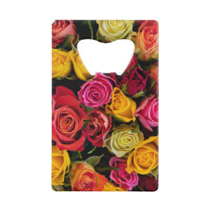 Multycolor Flowers  Credit Card Bottle Opener