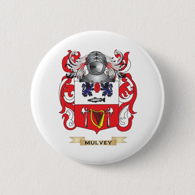 Mulvey Coat of Arms (Family Crest) 2 Inch Round Button (Front)