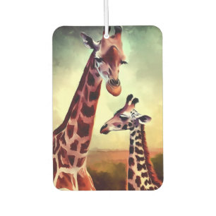 Mum And Baby Giraffe Oil Paint, Air Freshener