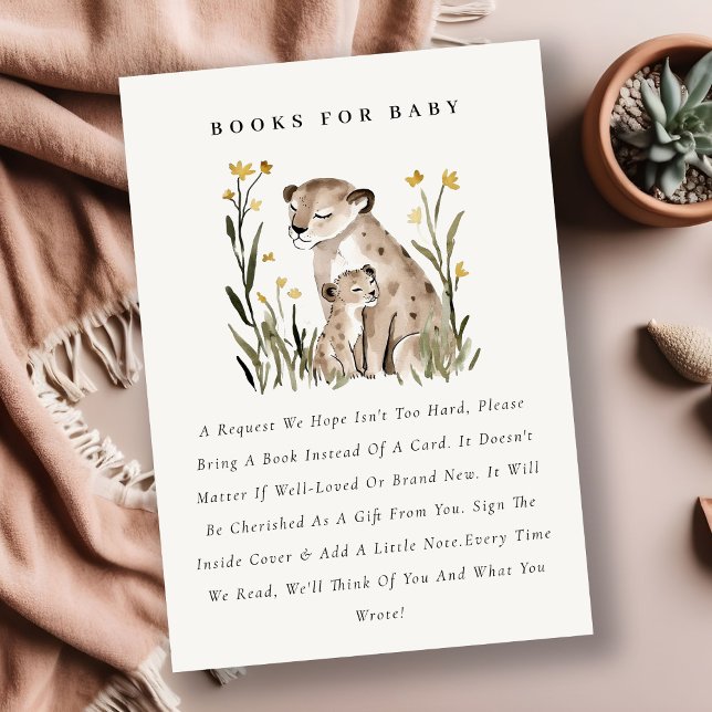 Mum and Baby Tiger Foliage Books For Baby Shower Enclosure Card (Creator Uploaded)
