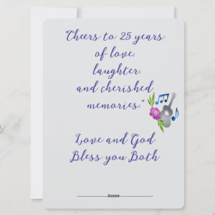 mum and silver wedding greetings holiday card