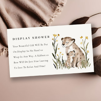 Mum Baby Tiger Foliage Display Shower Baby Shower Enclosure Card