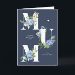 MUM Blue Hydrangeas Floral Happy Mother's Day Card<br><div class="desc">Happy Mother's Day! Give MUM love and thanks this Mother's Day with this customizable Mother's Day card. It features floral MUM letters of blue and white hydrangeas and roses. Personalize by adding your details. This floral Mother's Day card is available in other colours and cardstock. This botanical card will also...</div>