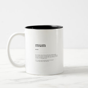 Mum Definition Meaning Dictionary Art Decor Two-Tone Coffee Mug