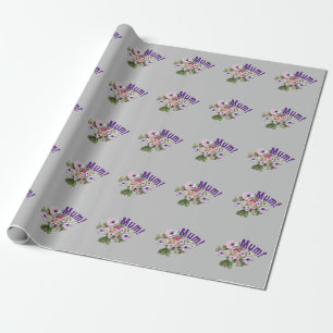 Mum! Flowers Wrapping Paper