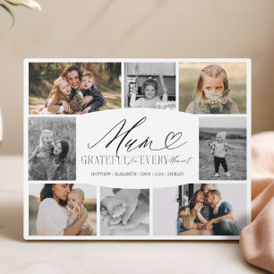 Mum Grateful for Every Moment Photo Collage Plaque
