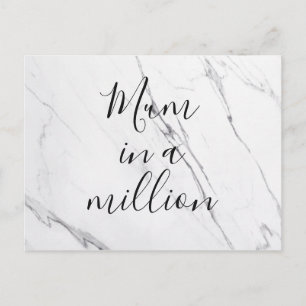Mum in a Million   White Marble Mother's Day Postcard