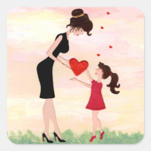 Mum/mom & Daughter visual I love you sticker