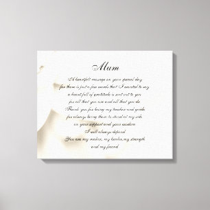 Mum / Mom poem Canvas Print