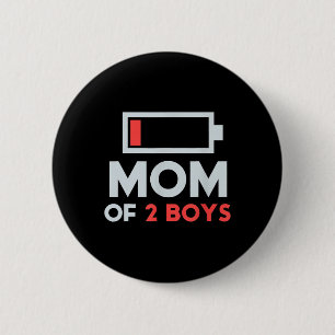 Mum Of 2 Boys Gift From Son Mothers Day Birthday  Inch Round Button