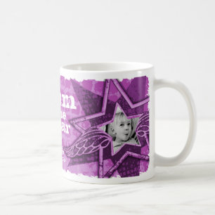Mum of the year photo stars bright purple mug