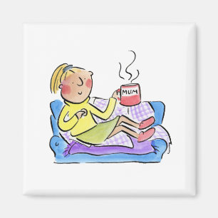 Mum on the sofa magnet