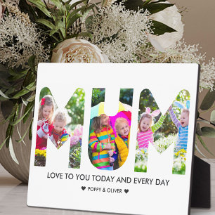 MUM Photo Collage 3 Letter Cutout Personalized Plaque