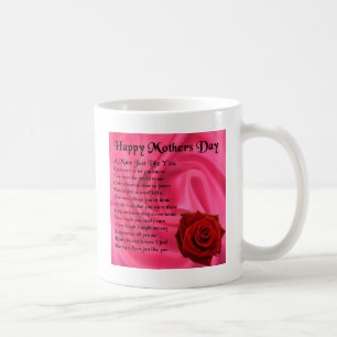 Mum poem - Mothers Day - Pink silk & Rose Coffee Mug