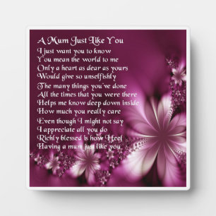 Mum Poem Plaque - Fleurs Design