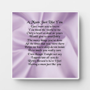 Mum Poem Plaque - Lilac