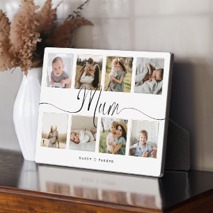 Mum Script Photo Collage Mother's Day Keepsake Plaque