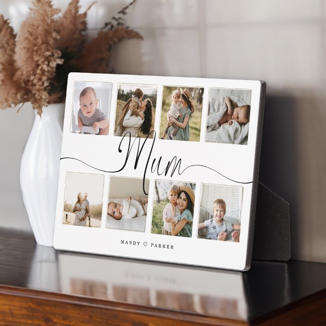 Mum Script Photo Collage Mother's Day Keepsake Plaque (Mum Script Photo Collage Mother's Day Keepsake Plaque)