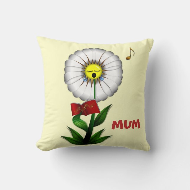 Mum Singing Daisy Cushion (Front)