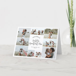 Mum typography elegant modern minimal multi photo thank you card