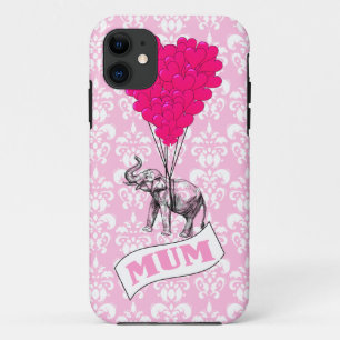 Mum with pink elephant iPhone 11 case