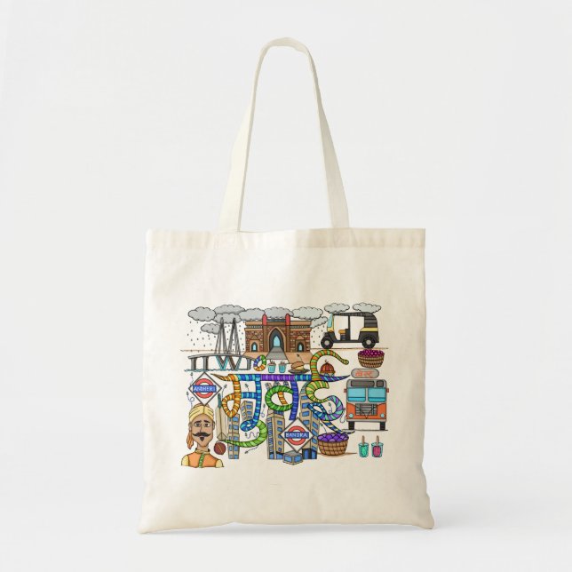 Mumbai City Doodle Tote Bag (Front)