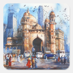 Mumbai in India Square Sticker