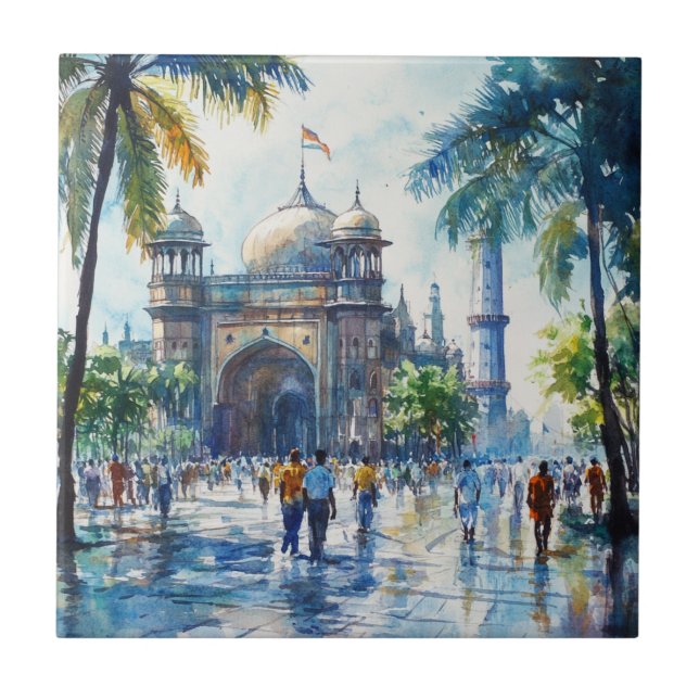 Mumbai in India Tile (Front)