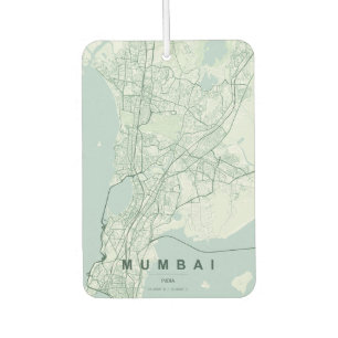 Mumbai India City Map & Custom Text Air Freshener