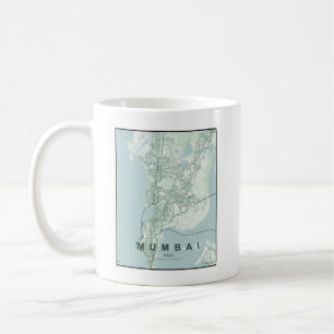Mumbai India City Map Minimal Design Coffee Mug