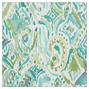 MUMBAI VIBES Aqua Paisley Tribal Fabric