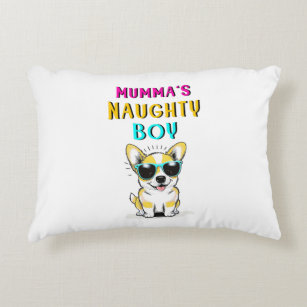 Mumma's Naughty Boy Dogs Best Gift On Mother's Day Accent Pillow