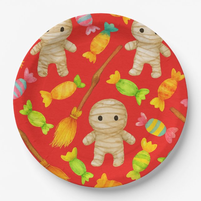  Mummies and Candy, by Natasha Us   Paper Plate (Front)