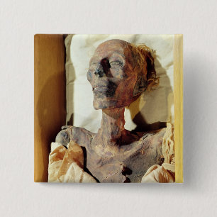 Mummified body of Ramesses II found in a tomb 2 Inch Square Button