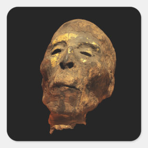 Mummified Human Male Head Mummy Square Sticker