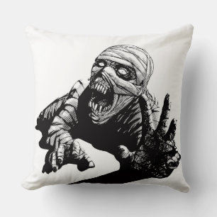 Mummified Zombie Throw Pillow
