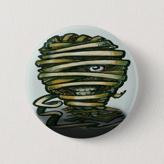 Mummy 2 Inch Round Button (Front)