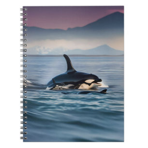 Mummy And Baby Orcas In The Ocean, Notebook