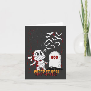 Mummy at Grave Boo Halloween Note Card