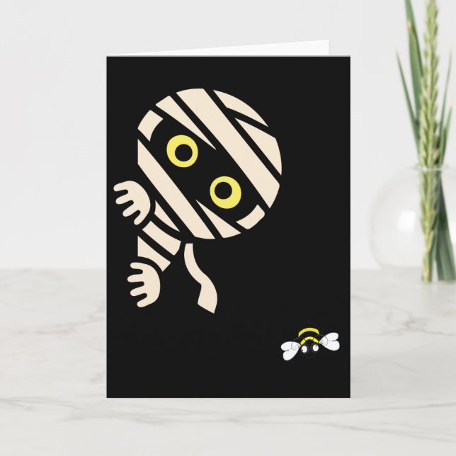 Mummy Bee Halloween Card (Front)