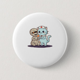 Mummy Boo-Boo Nurse Cat to the Rescue! Classic T-S 2 Inch Round Button