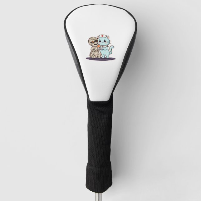 Mummy Boo-Boo Nurse Cat to the Rescue! Classic T-S Golf Head Cover (Front)