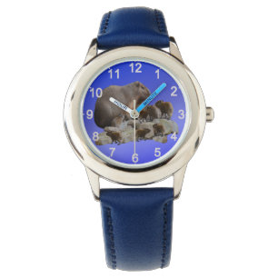 Mummy Capybara With Babies, Kids Wrist Watch